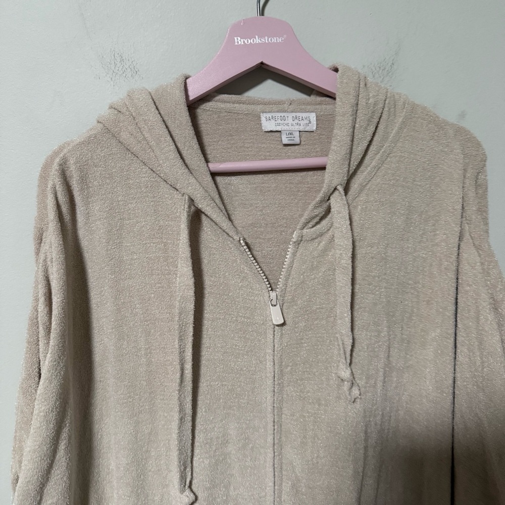 Barefoot Dreams Women's Sweatshirt Zip Up CozyChic Ultra
Lite Beige Size L/XL - Picture 2 of 8